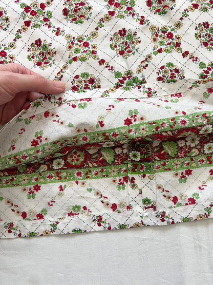 70s white flower pattern dress, Size XS