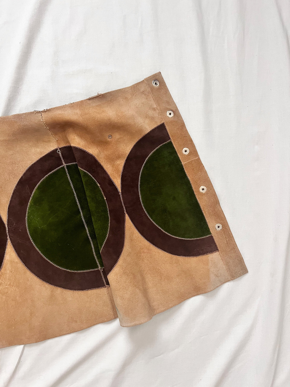 60s/70s circle suede skirt, Size XS