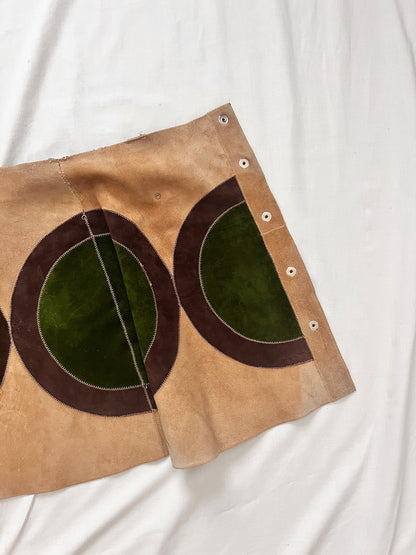 60s/70s circle suede skirt, Size XS