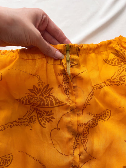 70s orange bell sleeves dress, Size XS