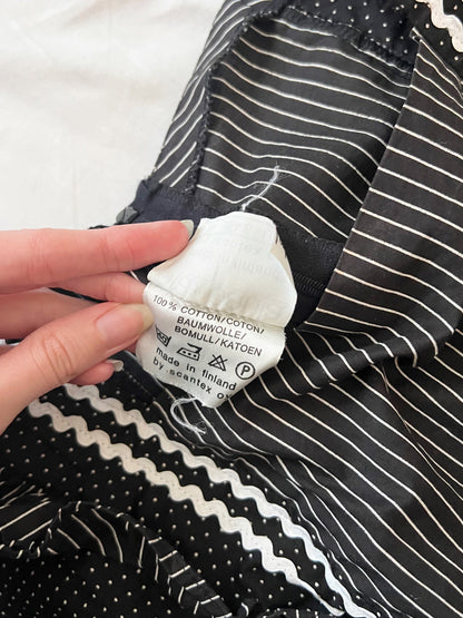 70s cotton black and white maxi dress, Size XS