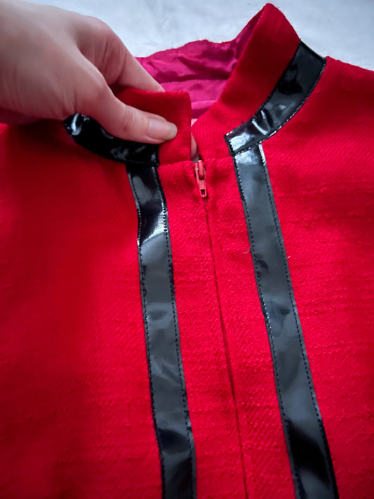 60s red space age mini dress, Size XS