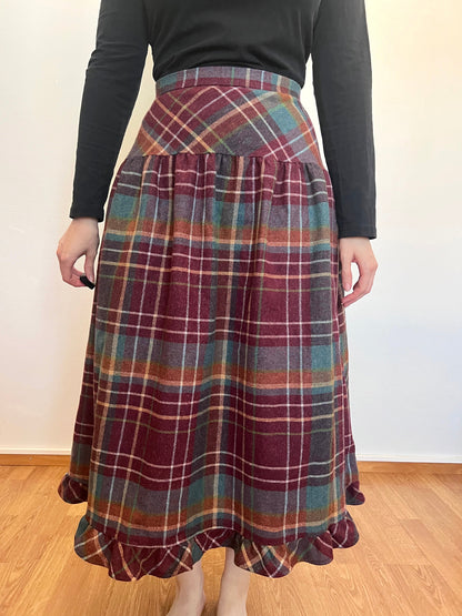 70s plaid skirt, Size S