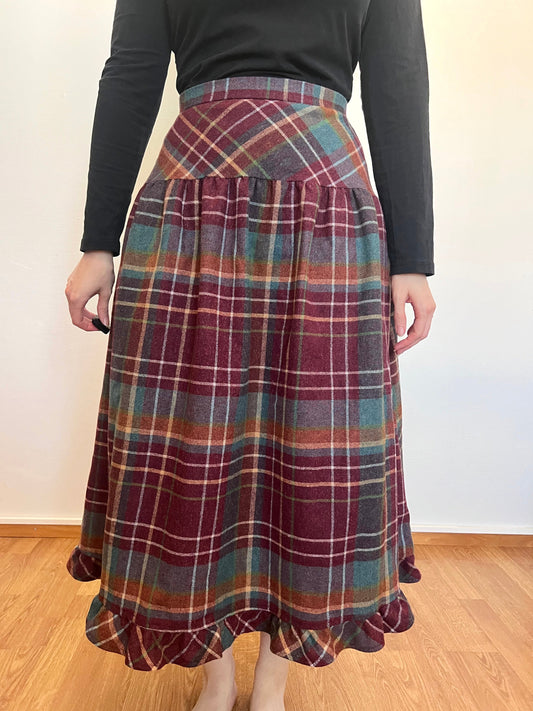 70s plaid skirt, Size S