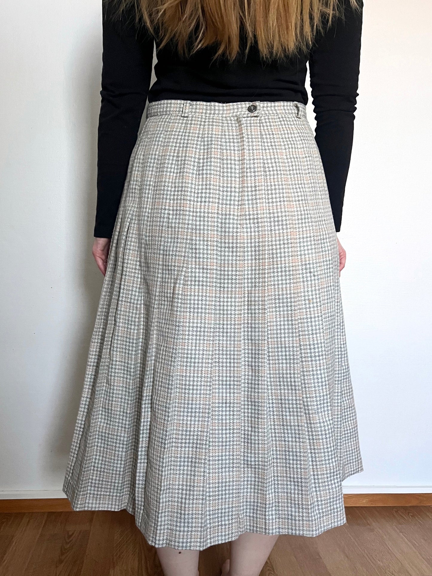60s plaid skirt, Size L
