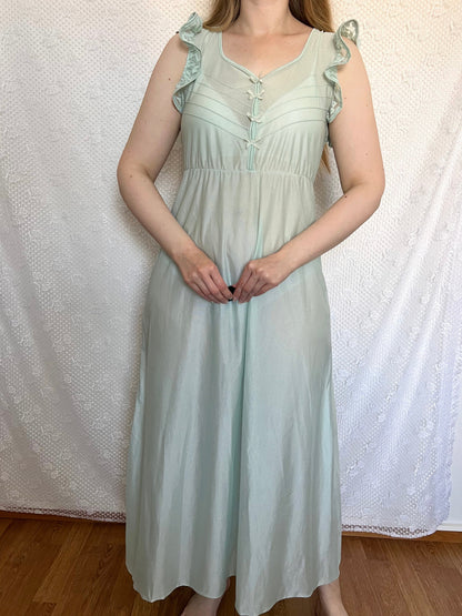 70s mint green nightgown, Size M