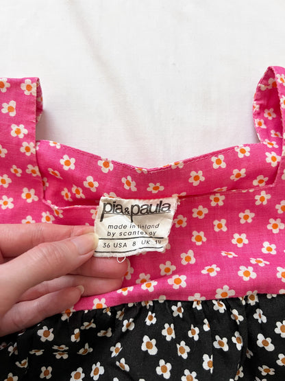 70s Pia & Paula cotton floral top, Size S