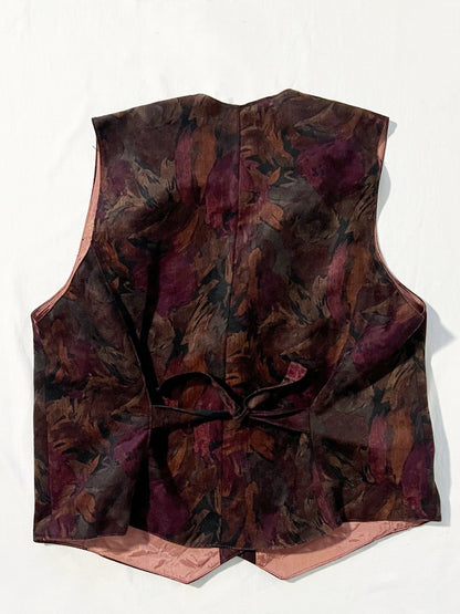 Burgundy flower vest, Size M