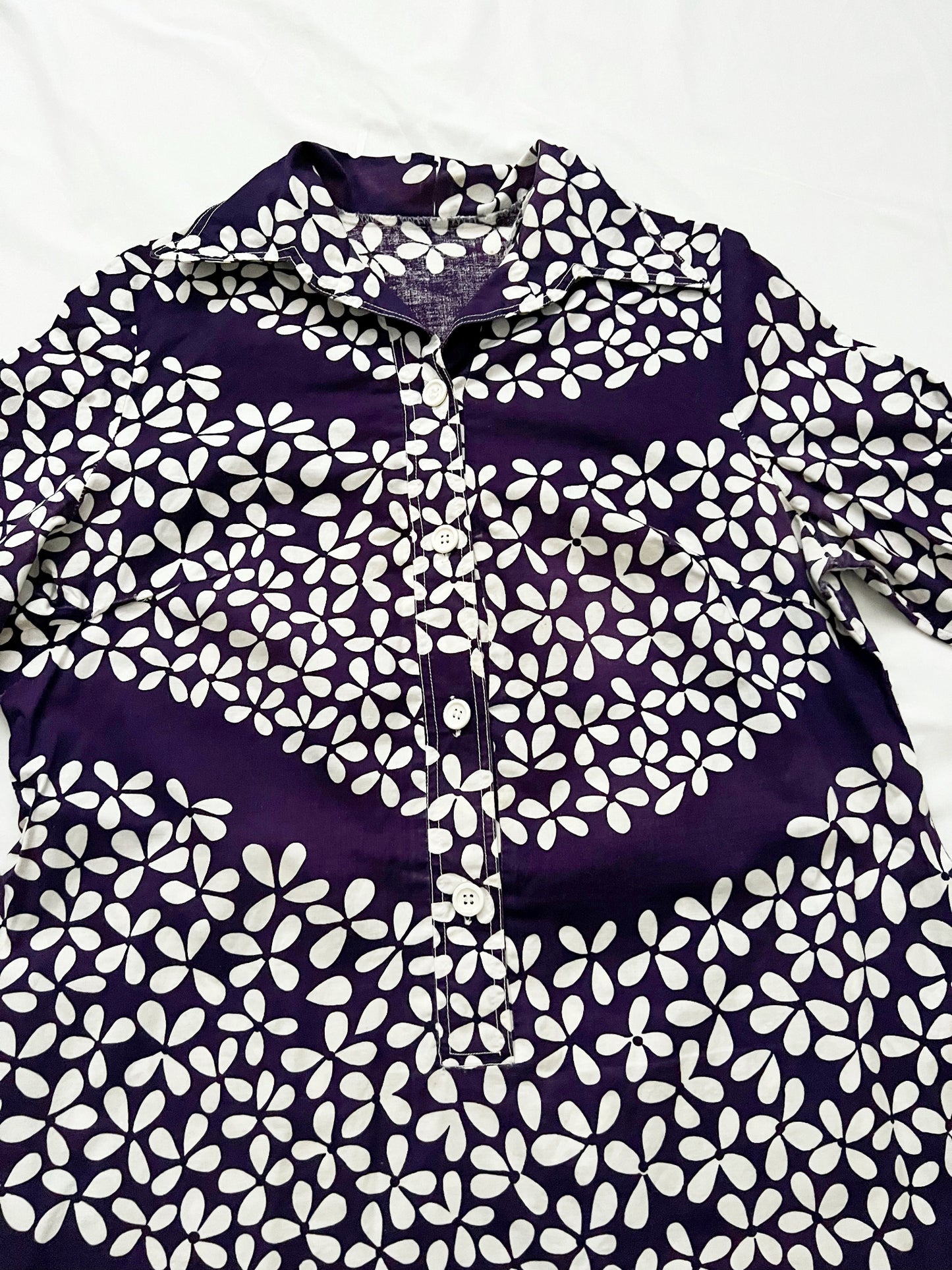 Purple and white flower dress, Size L-XL