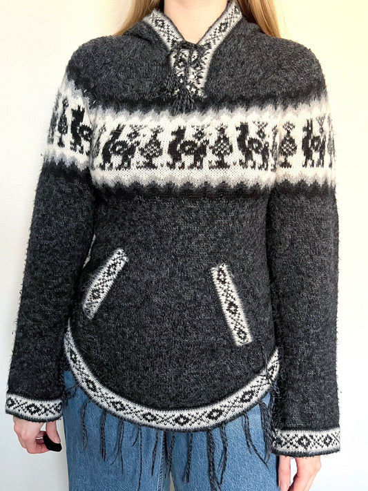 Gray hooded sweater, Size XS-S