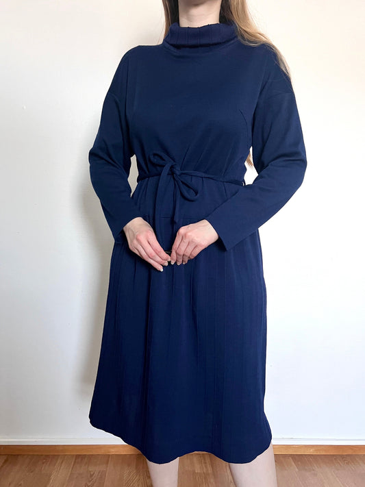 70s navy blue dress, Size M