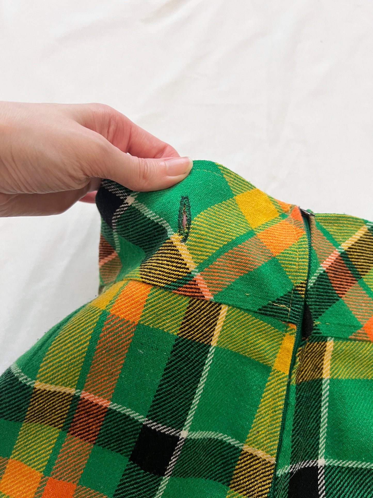 70s colorful plaid skirt, Size S