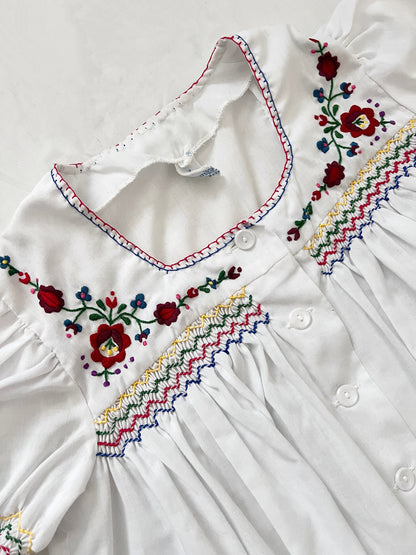 70s babydoll top with embroidery, Size S