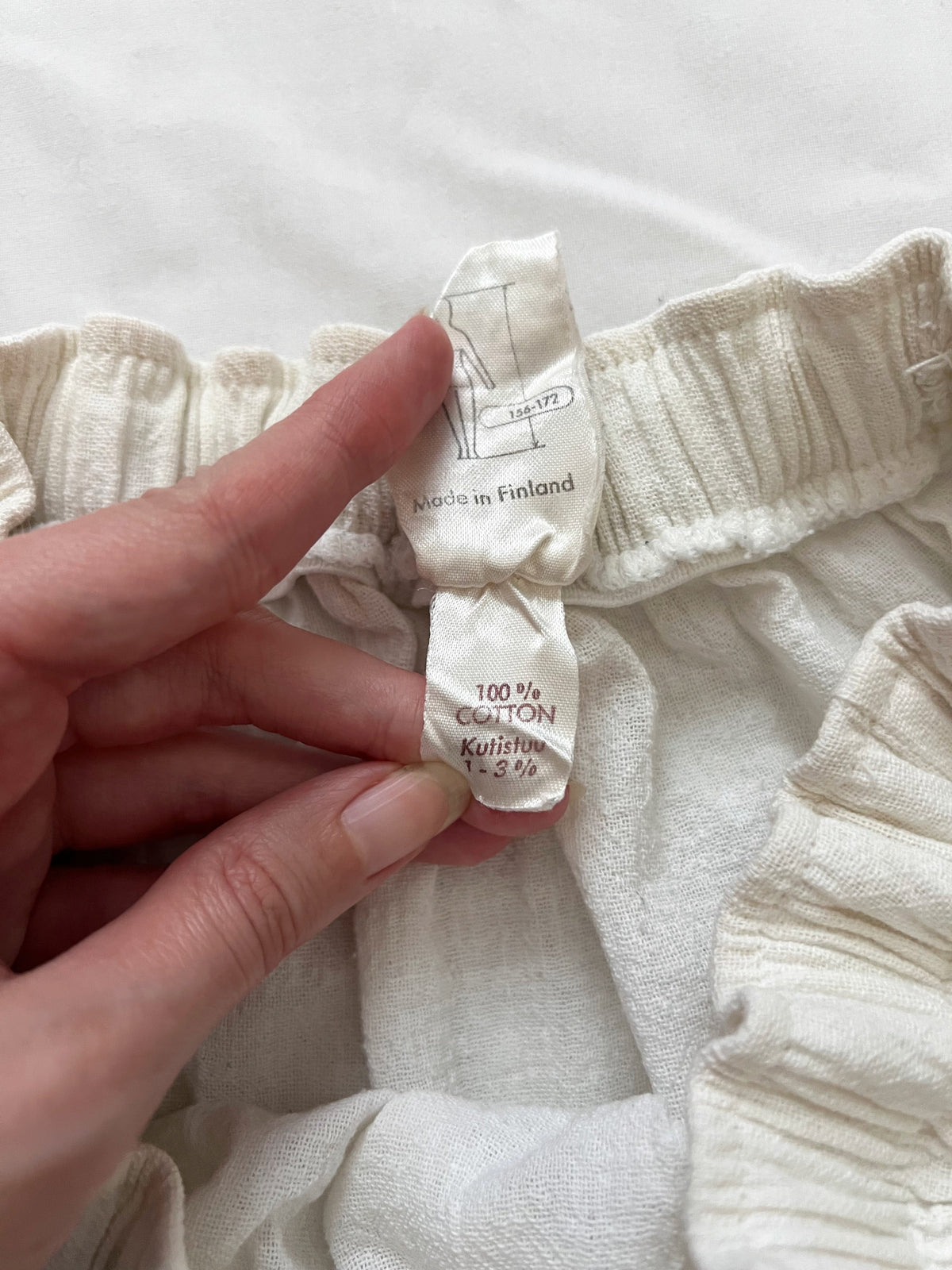70s cotton white skirt, Size XS