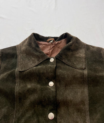 60s green suede top, Size S