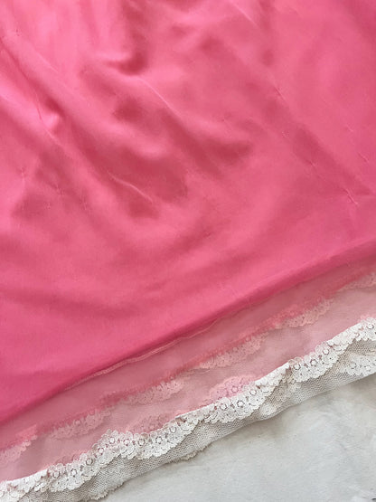 60s romantic pink peignoir set, Size L