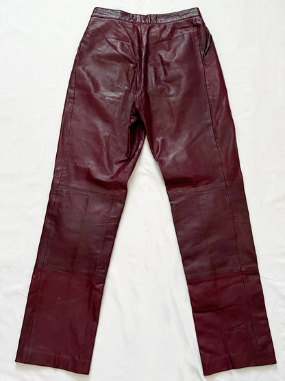 Burgandy leather pants, Size S