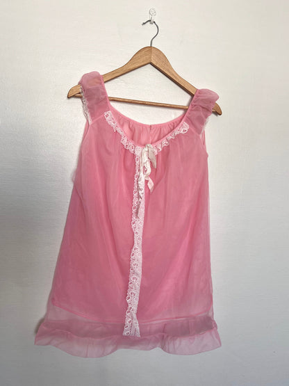60s pink nightgown, Size M-L