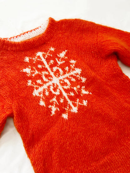 Orange snowflake sweater, Size L