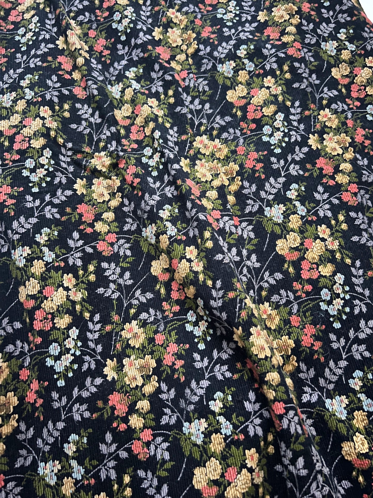 70s corduroy flower skirt, Size S