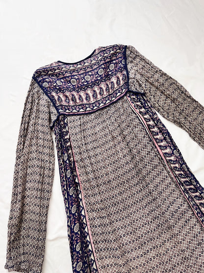 70s 100% cotton Indian gauze dress, Size S-M