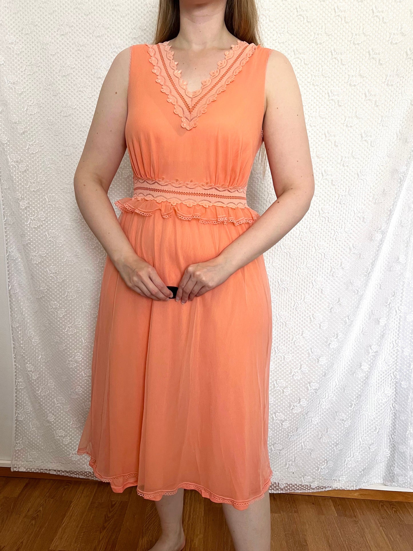 60s peach nightgown, Size S