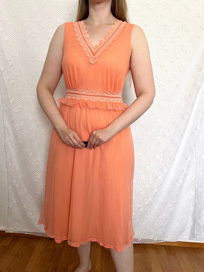 60s peach nightgown, Size S
