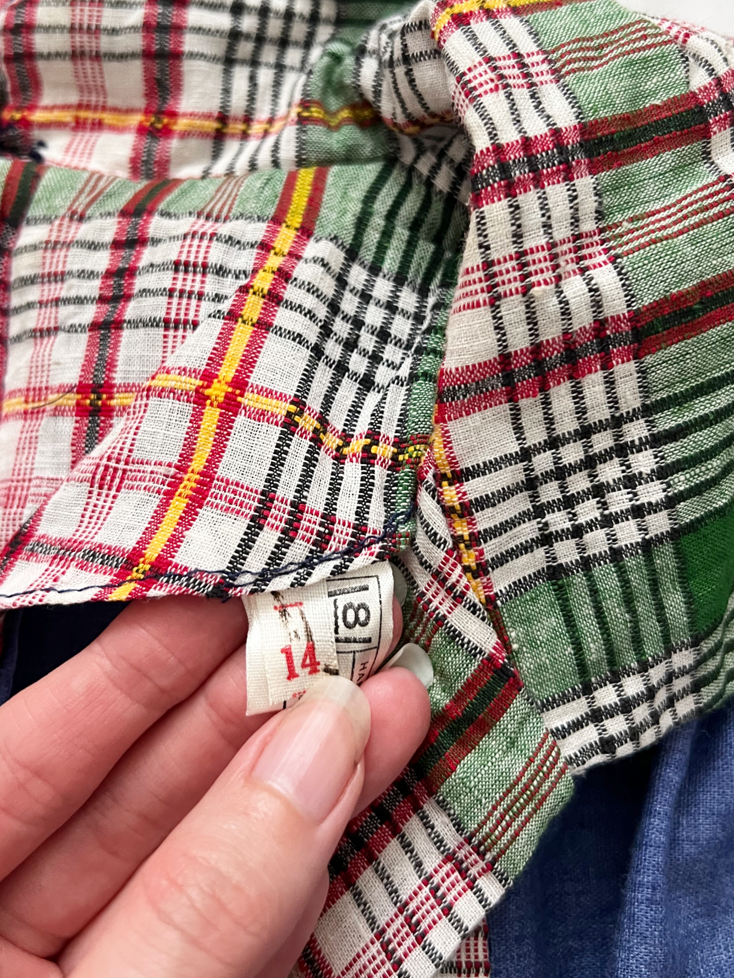 Blue and plaid dress, Size S