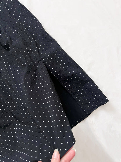 70s black and white polka dot skirt, Size S