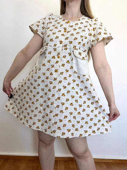 60s/70s babydoll floral dress, Size M