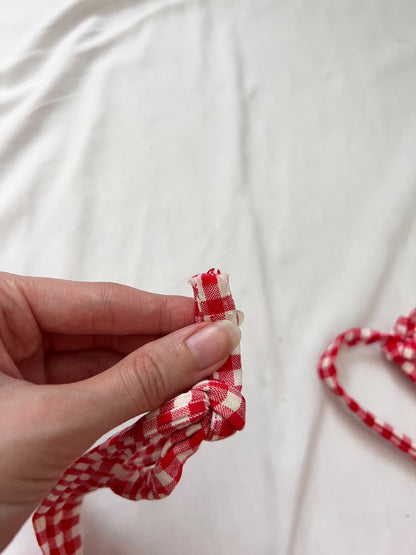 70s red and white gingham sundress, Size M