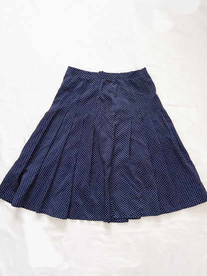Blue and white polka dot skirt, Size S