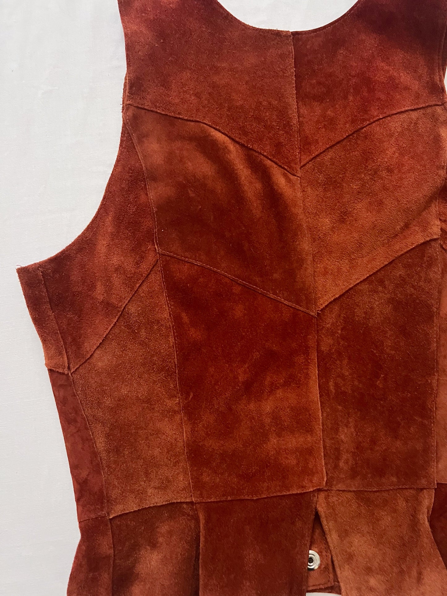 70s brown suede vest, Size XS-S