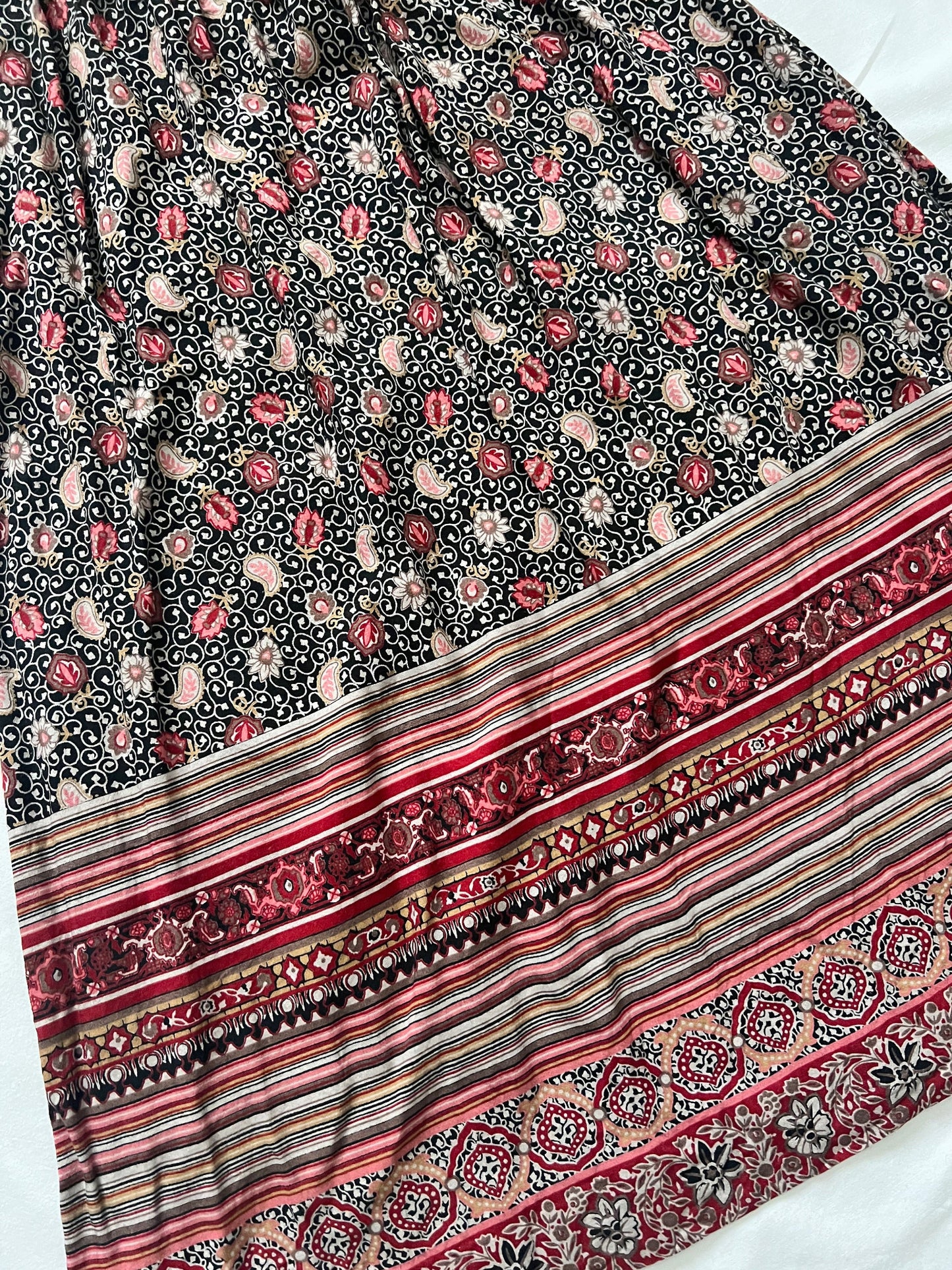 70s bohemian print dress, Size XS-S