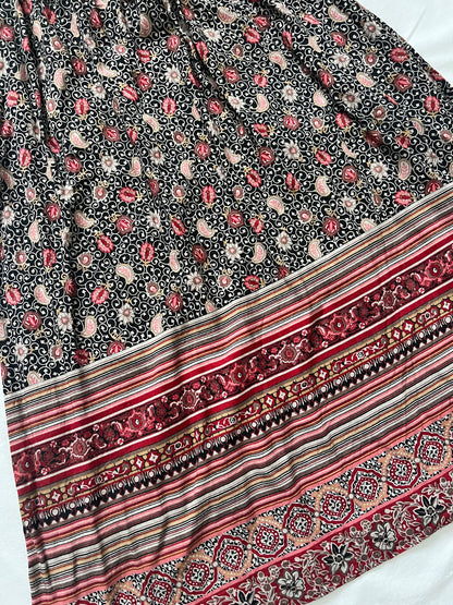 70s bohemian print dress, Size XS-S