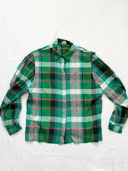 Green gingham shirt, Size L-XL