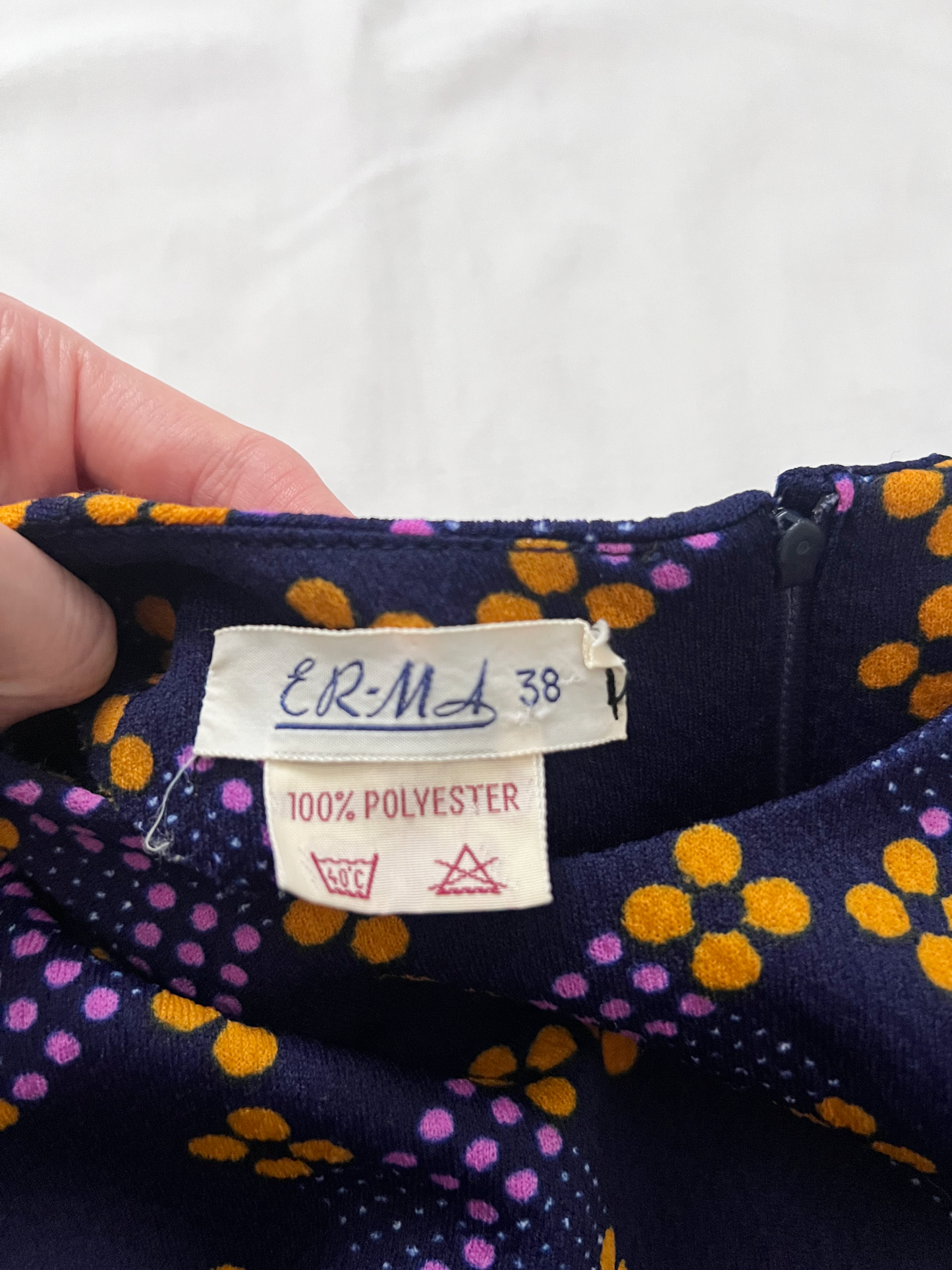 60s purple geometric dress, Size S-M