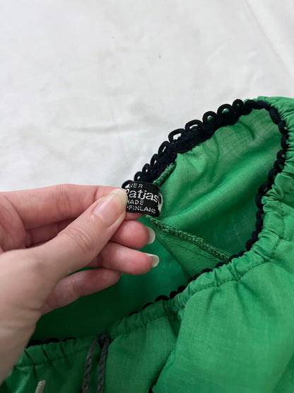 70s green and floral blouse, Size M