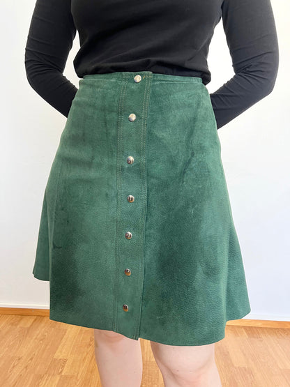 60s green suede skirt, Size S