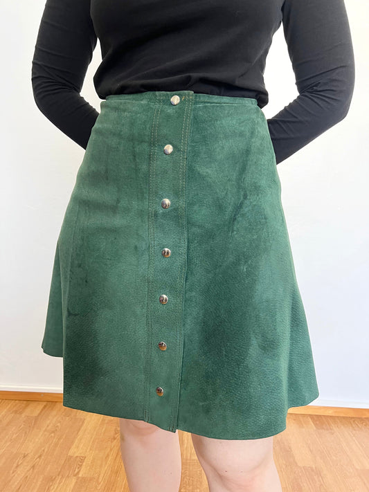 60s green suede skirt, Size S
