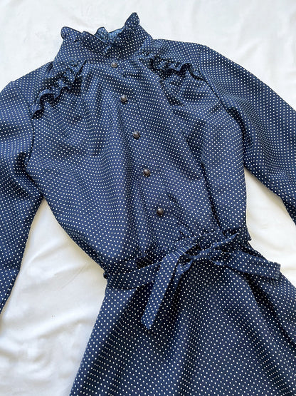 Blue polka dot dress, Size M