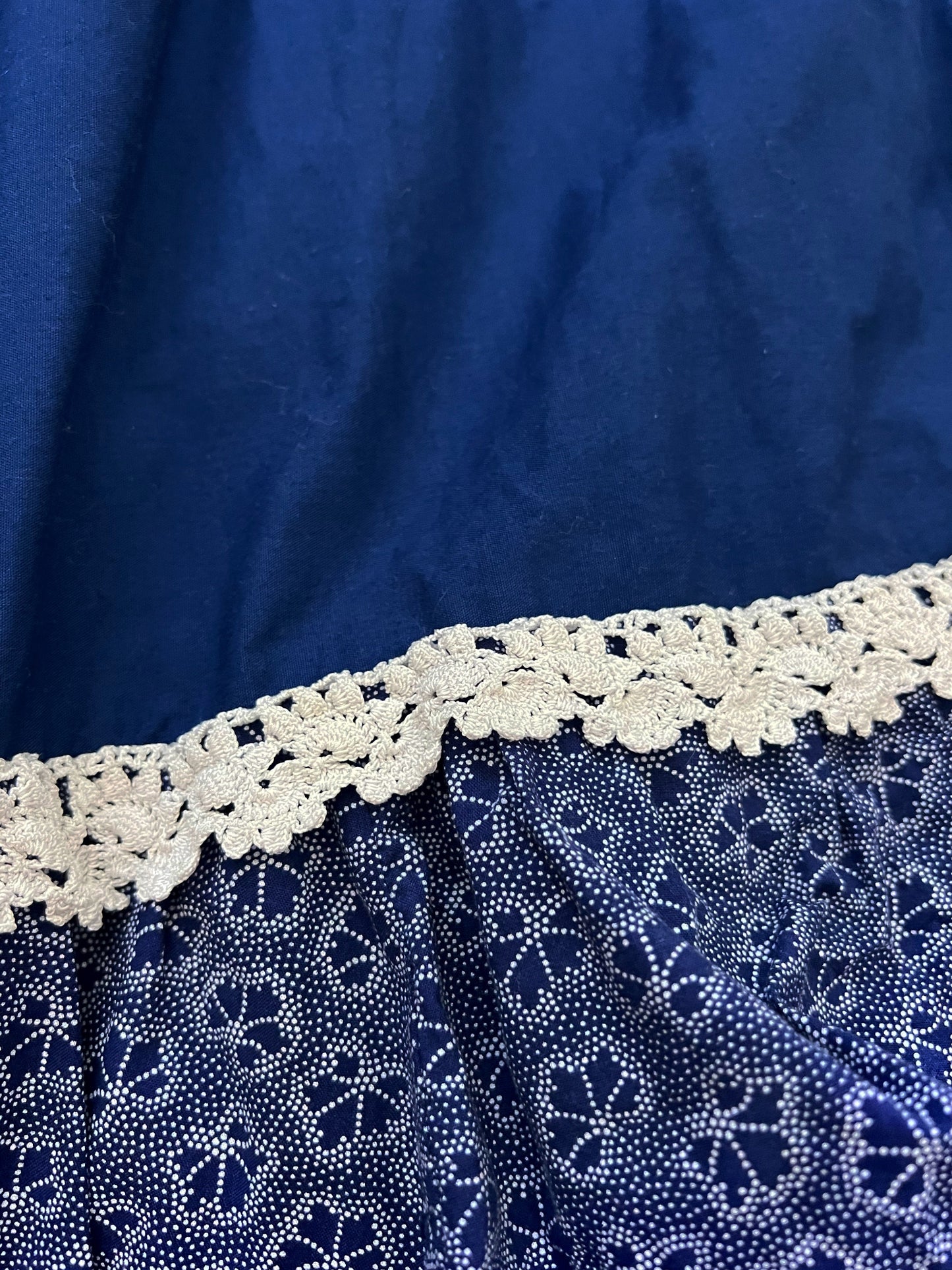 70s blue and white dress, Size XS