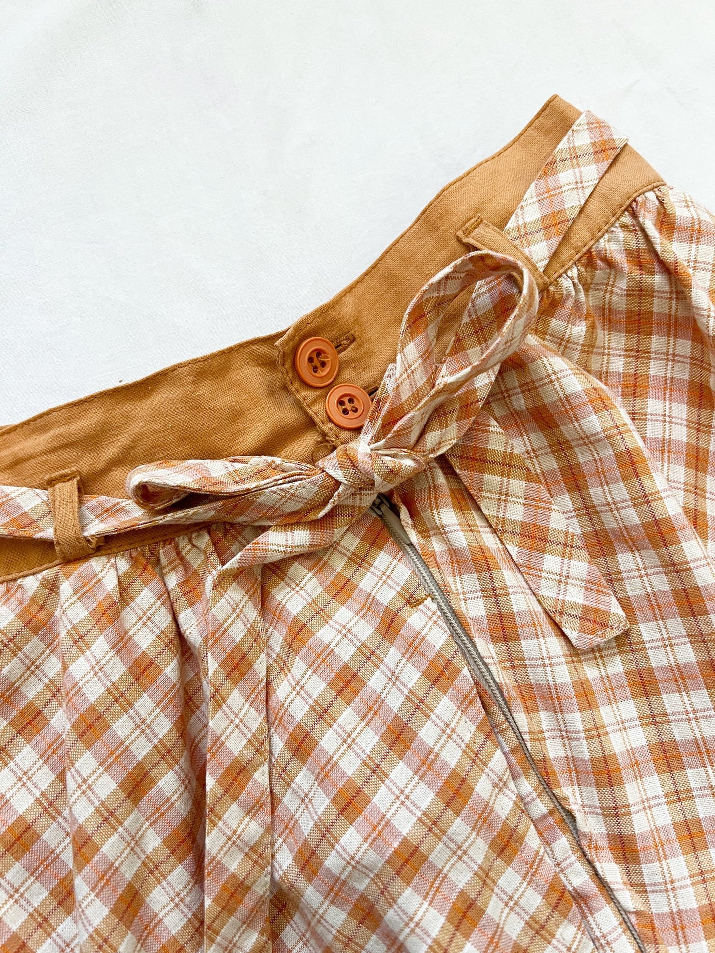 Orange gingham skirt, Size XXS-XS