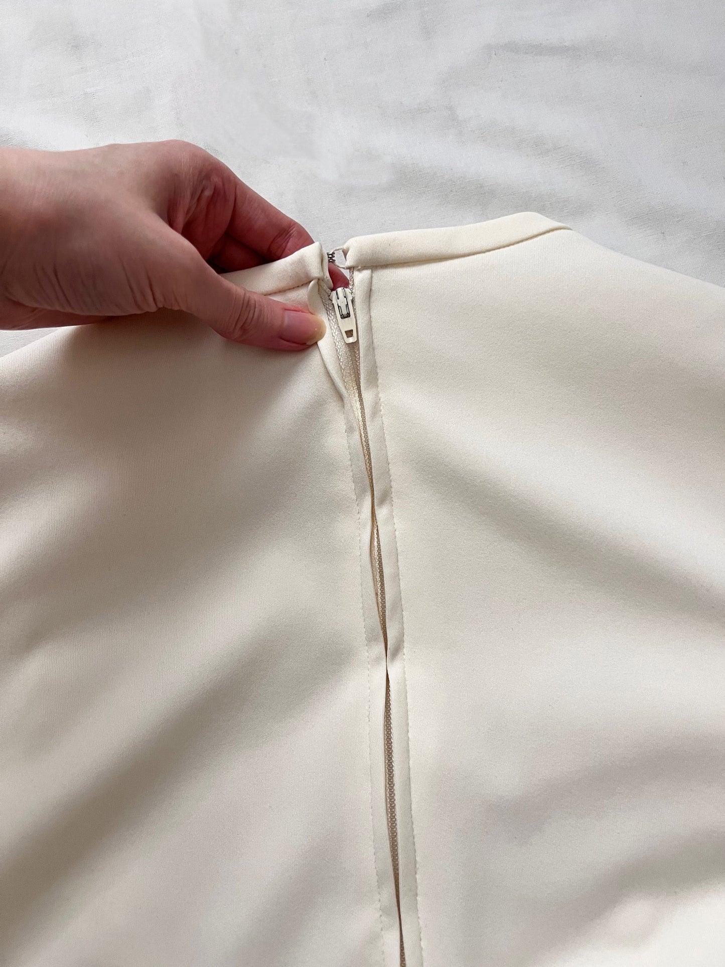 70s white lace detail dress, Size S