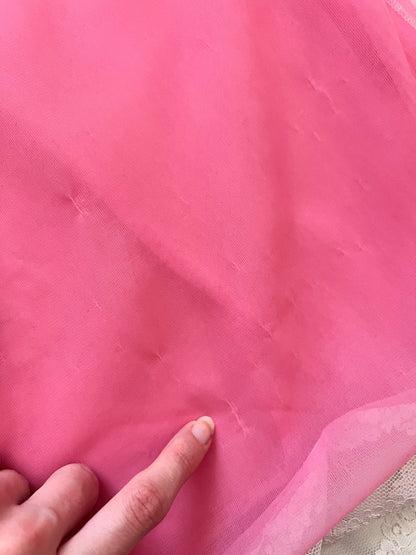 60s romantic pink peignoir set, Size L