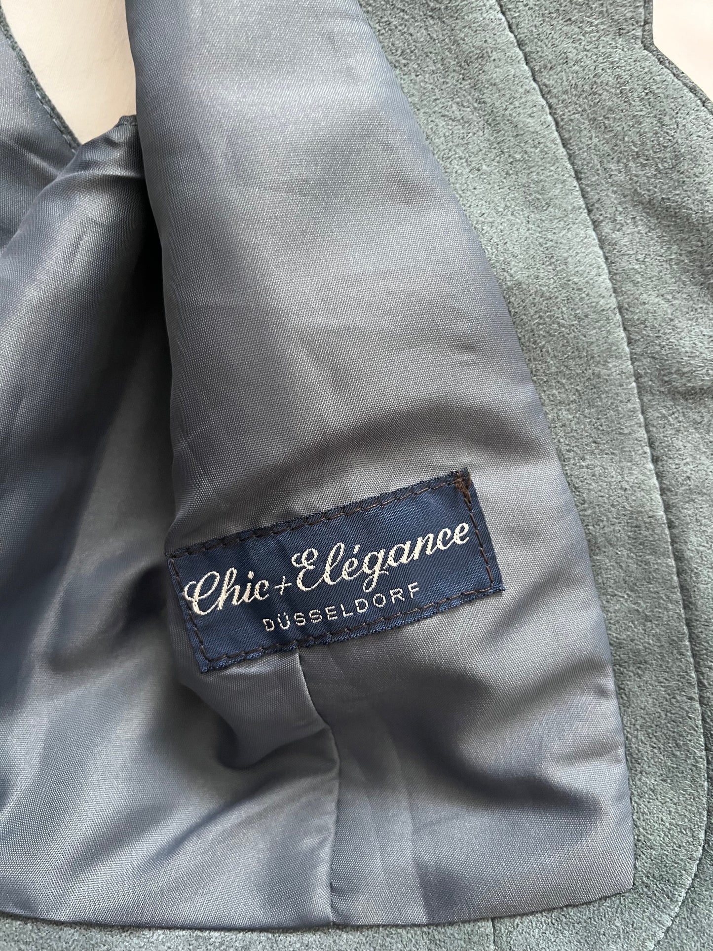 70s blue suede vest, Size M