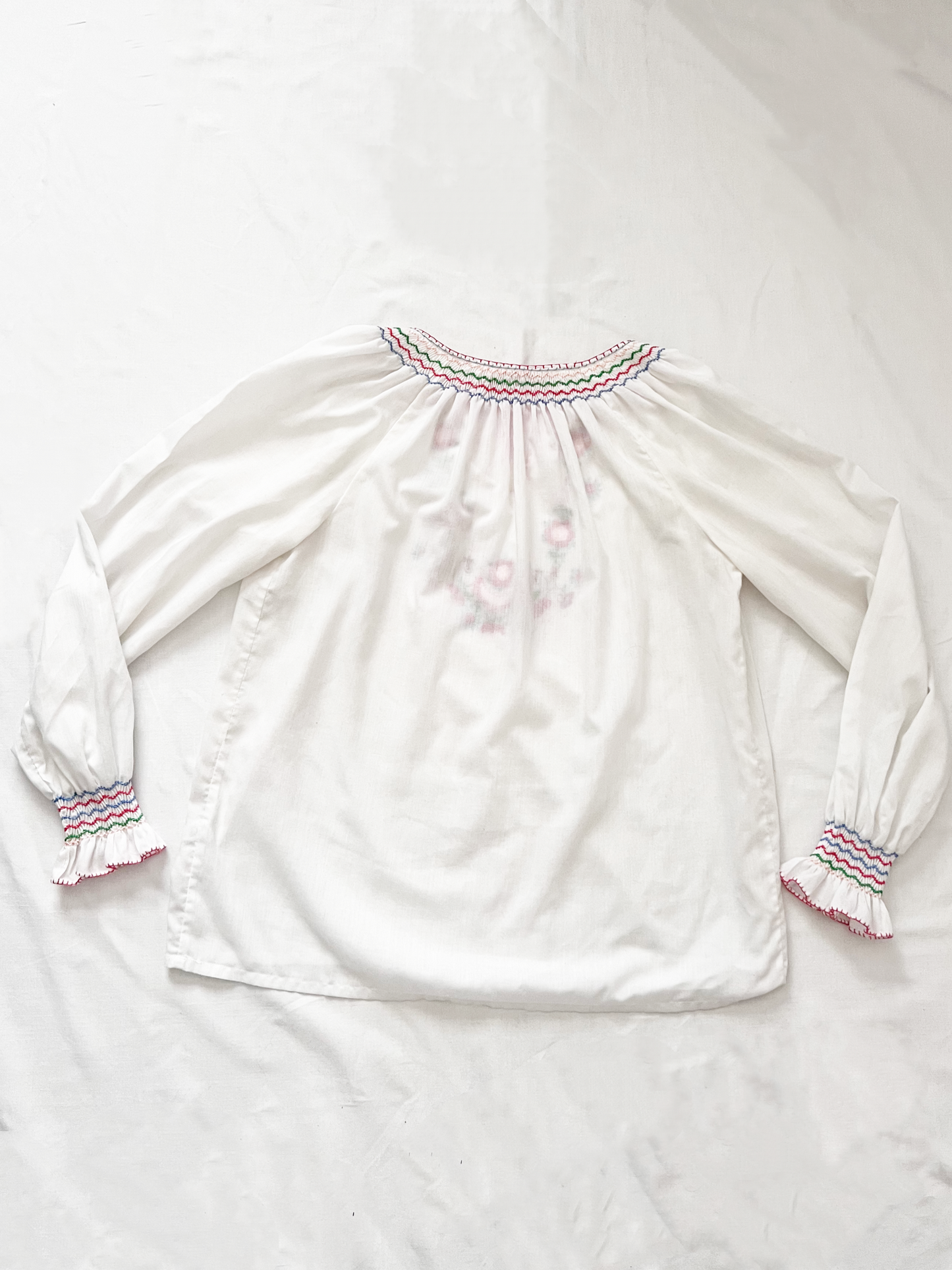 70s Hungarian floral embroidery blouse, Size M