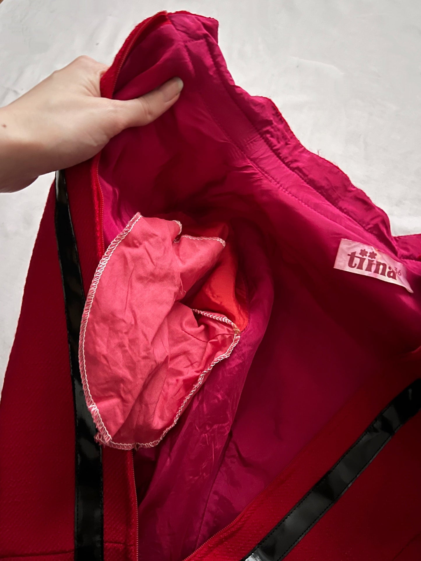 60s red space age mini dress, Size XS