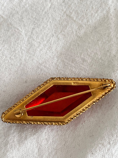 70s amber brooch