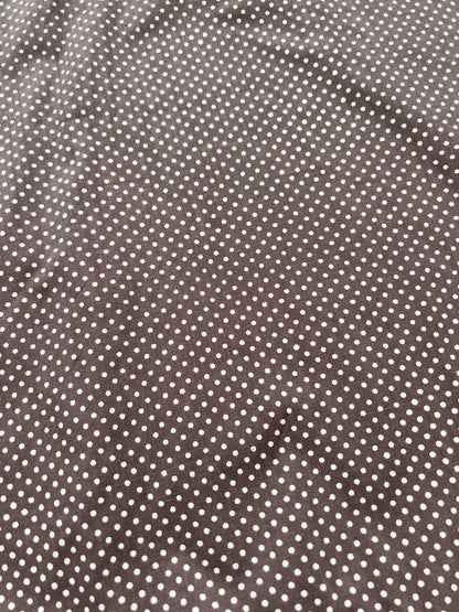 70s Pia & Paula brown and white polka dot maxi skirt, Size XS